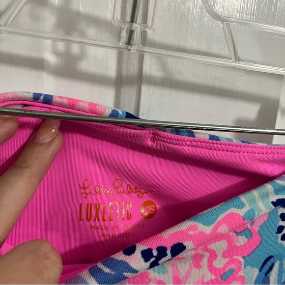 Lilly Pulitzer Luxletic Leggings XS Pink Blue Print Q - Picture 3 of 12